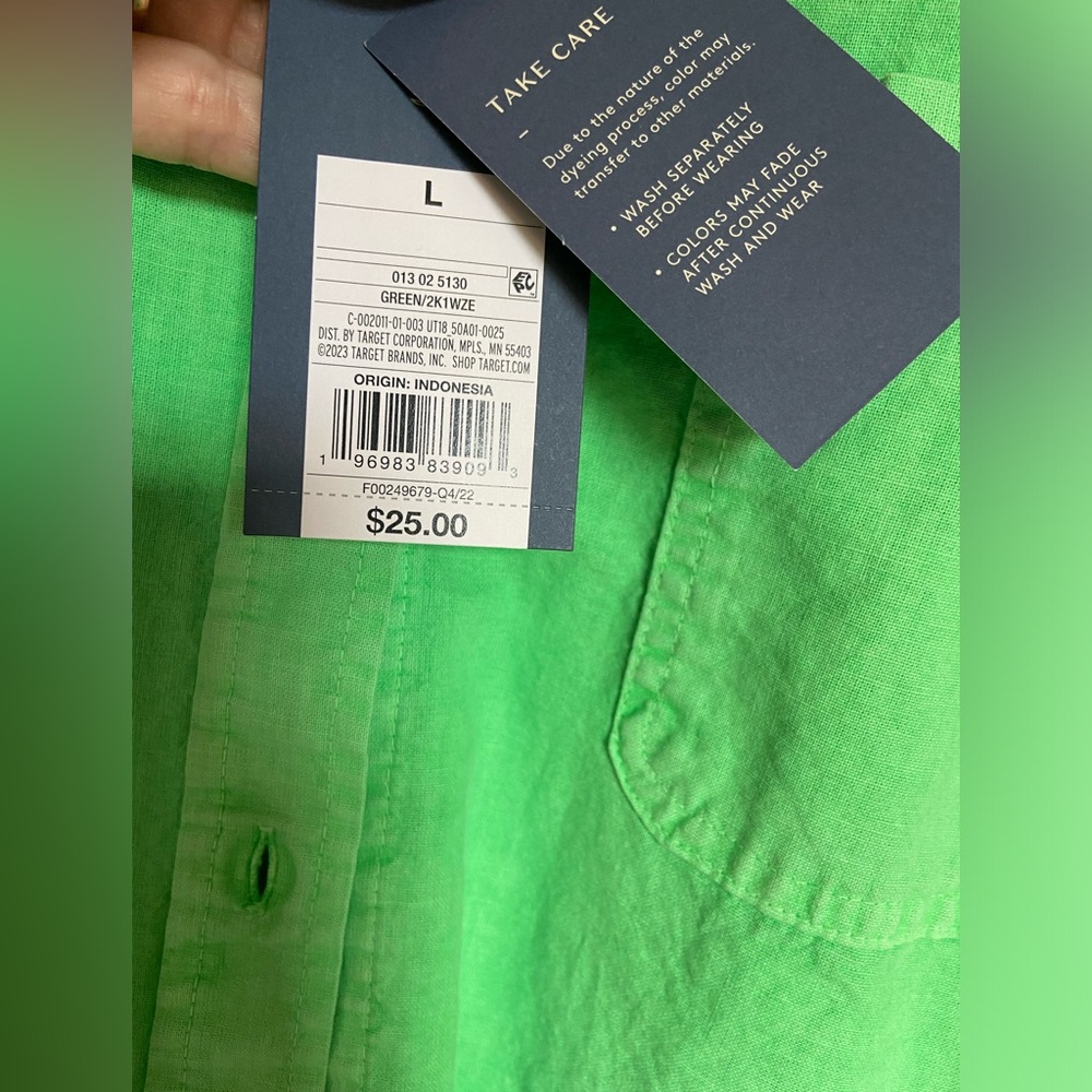Universal Thread Cropped Button-Up Shirt - Size Large (EUC) - Picture 3 of 4